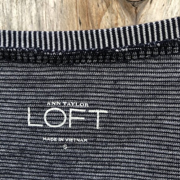 Ann Taylor LOFT Blue and White Striped Cardigan Coverup Small - Picture 2 of 5